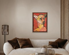 Figurative Dog Painting by Cuban Artist Carlos Quintana