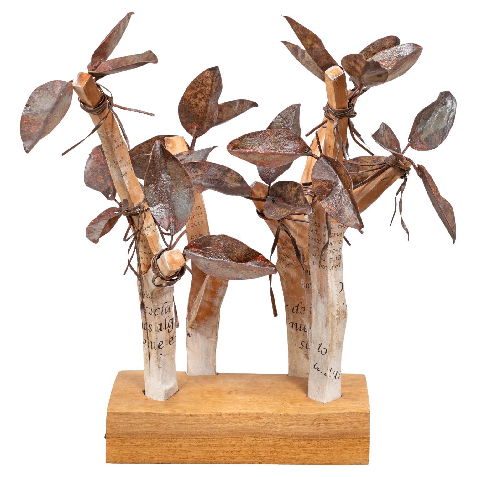 Carlos Ramos, "Mensagem" Scultura in legno e ferro