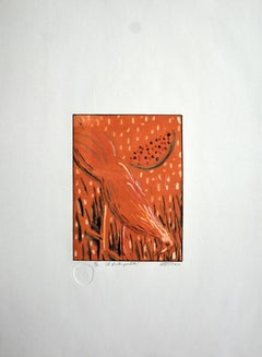 Monotipo de impresión artística original de edición limitada firmado en Cuba 26x19,7 pulg.