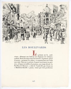 "Les boulevards" eau-forte originale