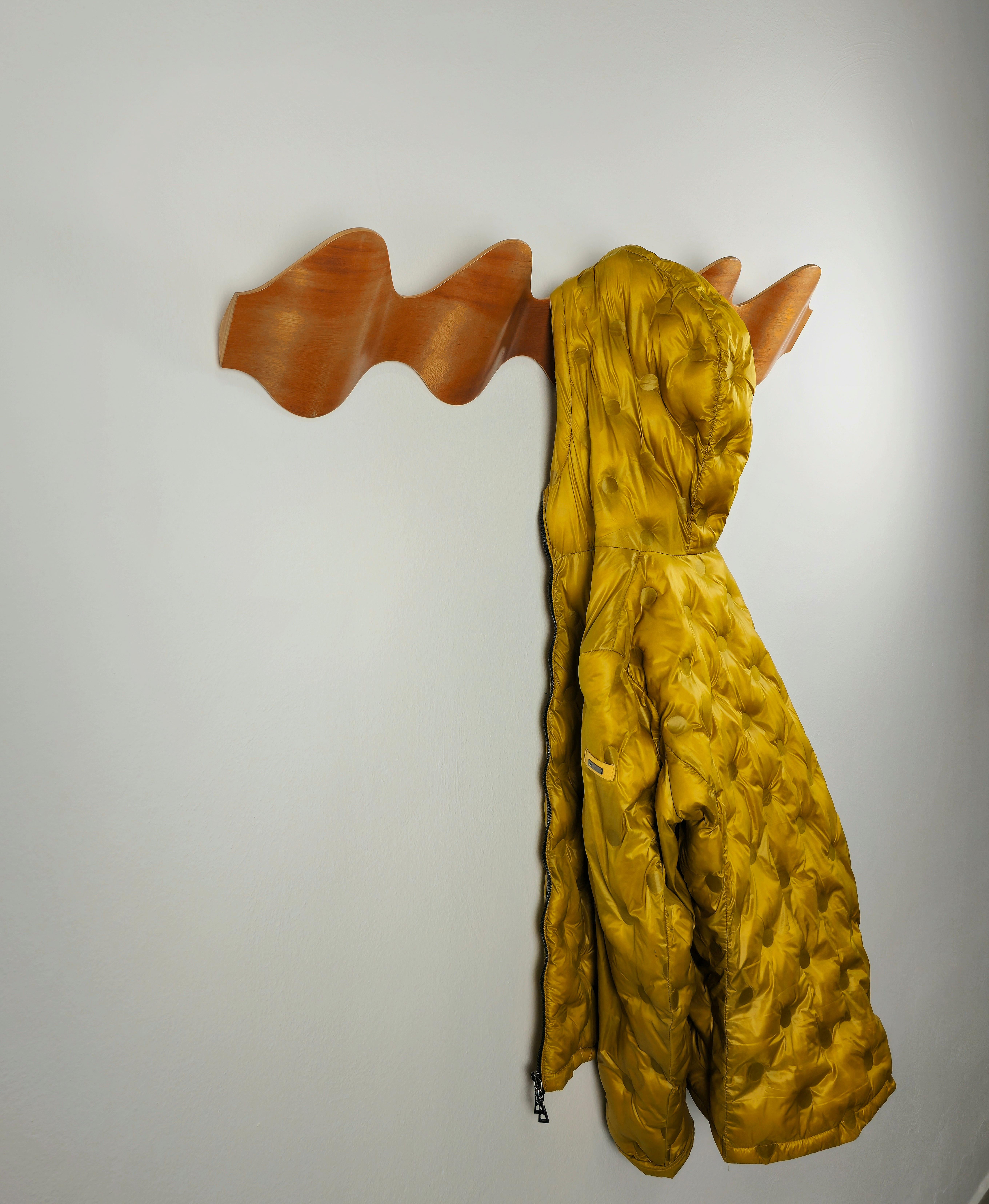 Spanish Carlos Riart Spain 1990s Mid-Century Modern Wooden Wall Coat Rack Ona For Sale