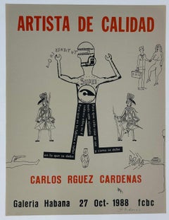 Retro Carlos Rodriguez Cardenas Cuban Artist Original Hand signed posters silkscreen 