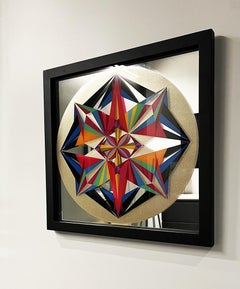 "Untitled" by Carlos Rolon. (Abstract, Geometric, Mirror, Mixed Media, Glass)
