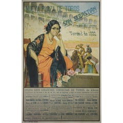 1932 original bullfighting poster by Ruano Llopis - San Sebastian