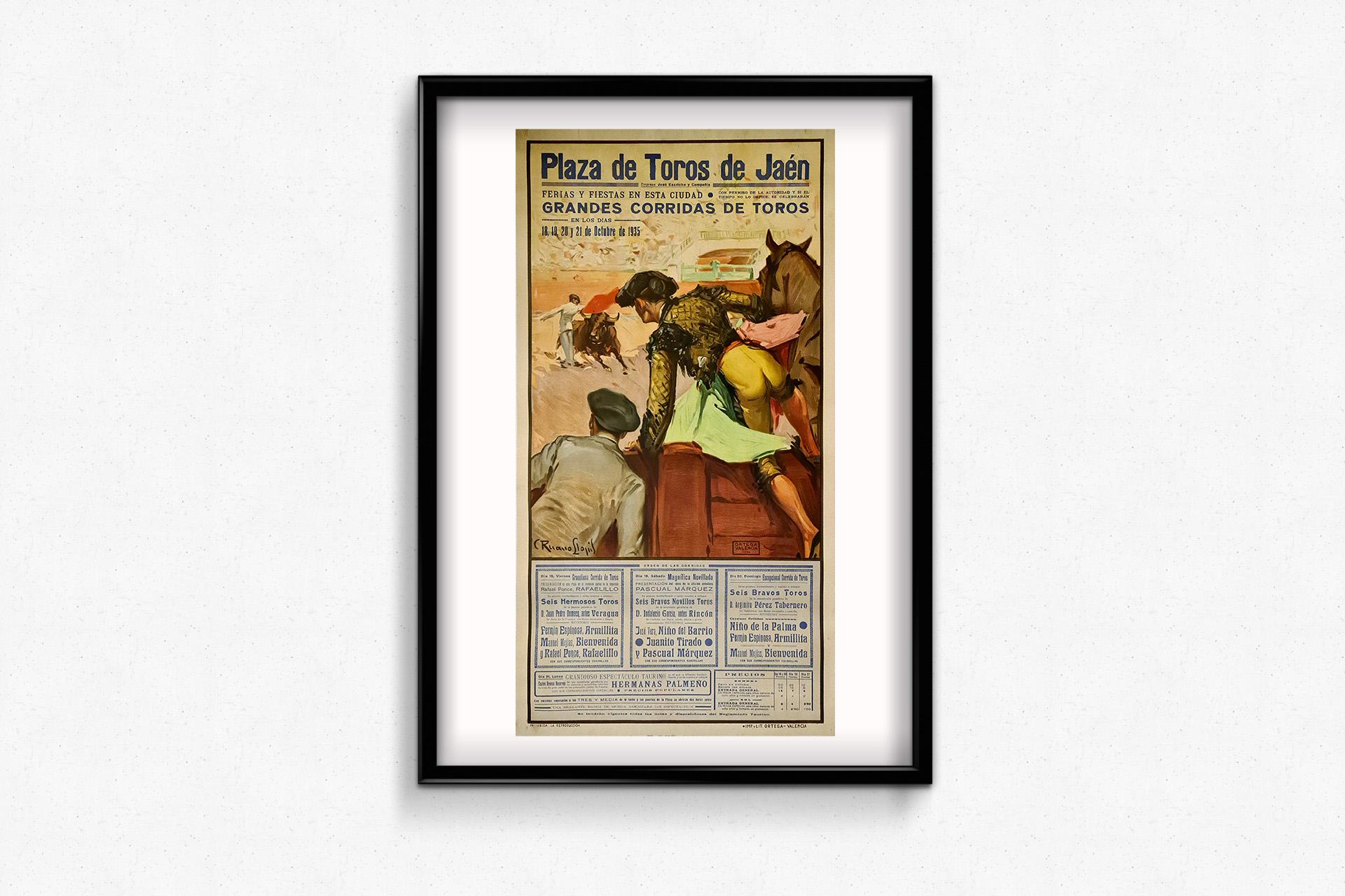 Poster originale della corrida del 1935 - Plaza de Toros de Jaen in vendita 2