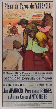Vintage Bullfighting Poster with Antoñete - Valencia, 19 March 1953