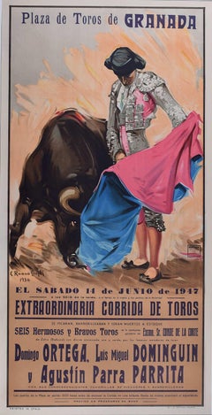 Bullfighting Poster with Luis Miguel Dominguin - Granada, 14 June 1947