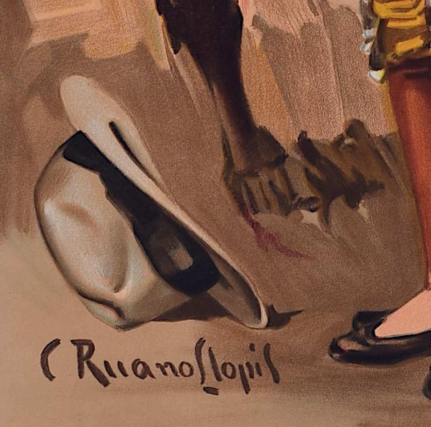 Bullfighting Poster with Manolete - Valencia, 31 July 1941 - Print Marrone di Carlos Ruano Llopis