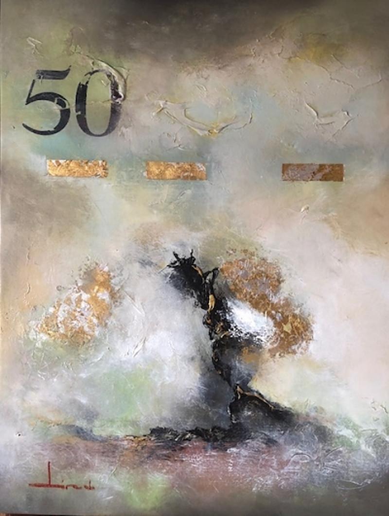 Carlos Tirado Abstract Painting - Fifty Front