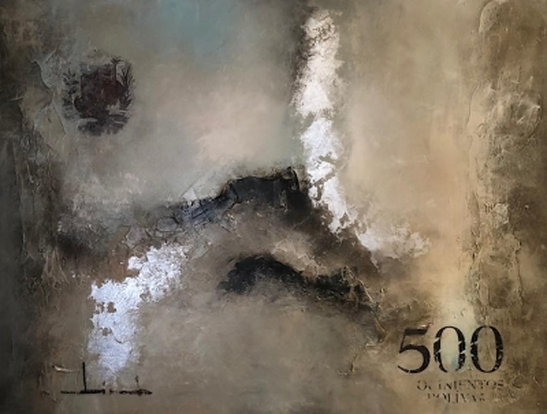 Carlos Tirado Abstract Painting - Five Hundred Back