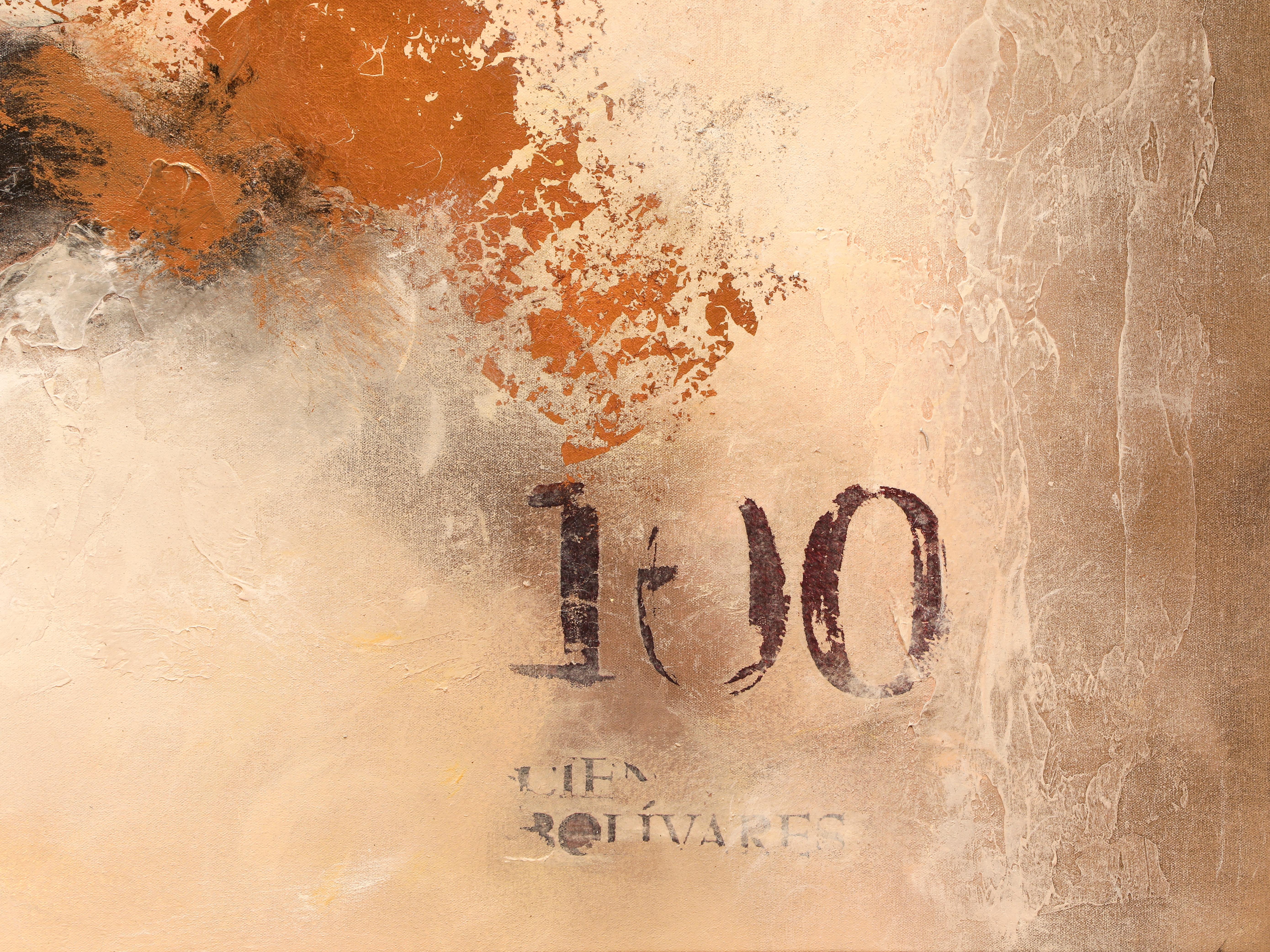 Einhundert zurück (Grau), Abstract Painting, von Carlos Tirado