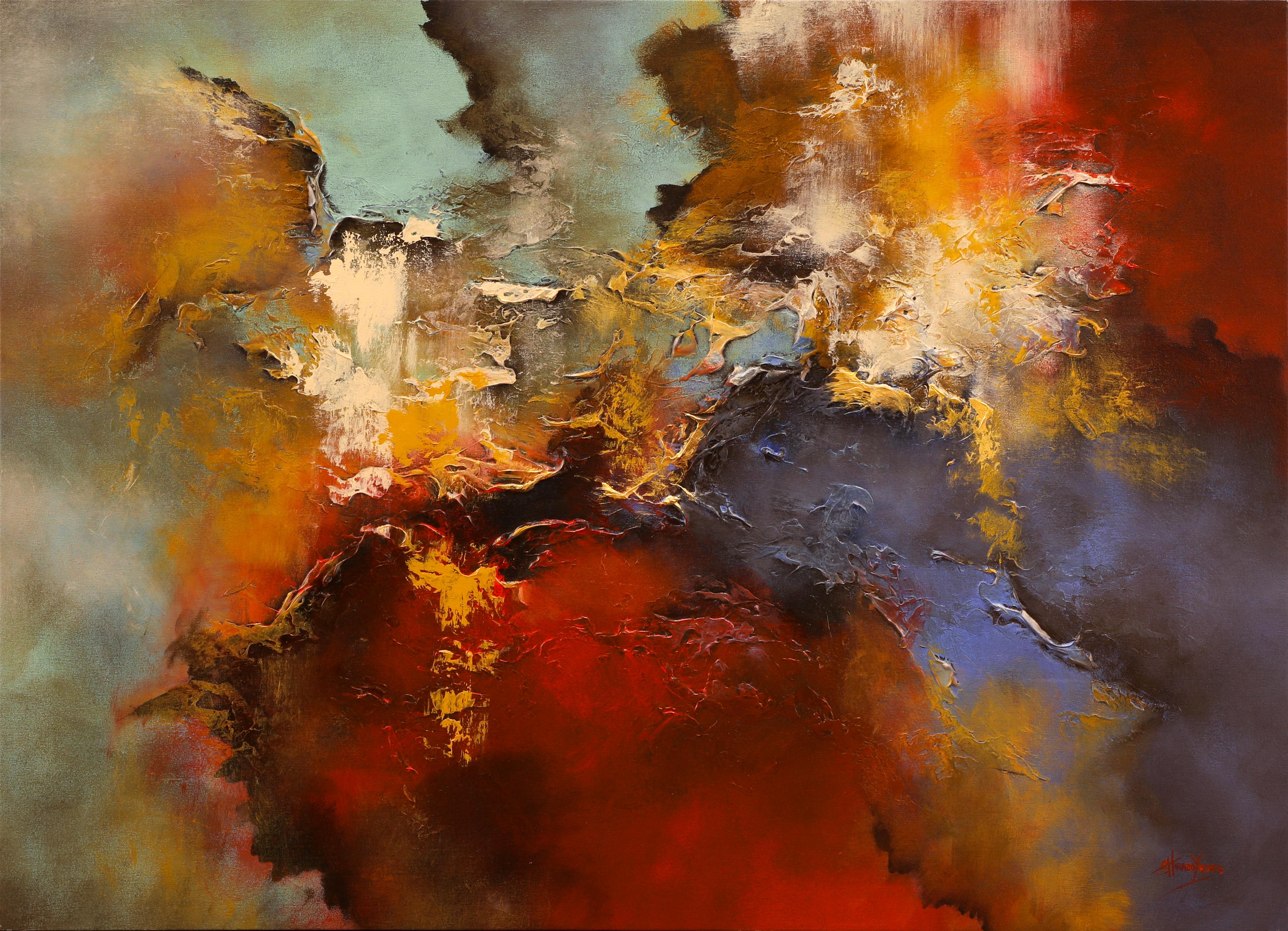 Carlos Tirado Abstract Painting – Auf dem Kopf stehend