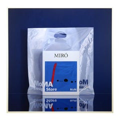 "Miró @MoMA" Contemporary Hyper-Realistic Blue Still Life Painting of a Book