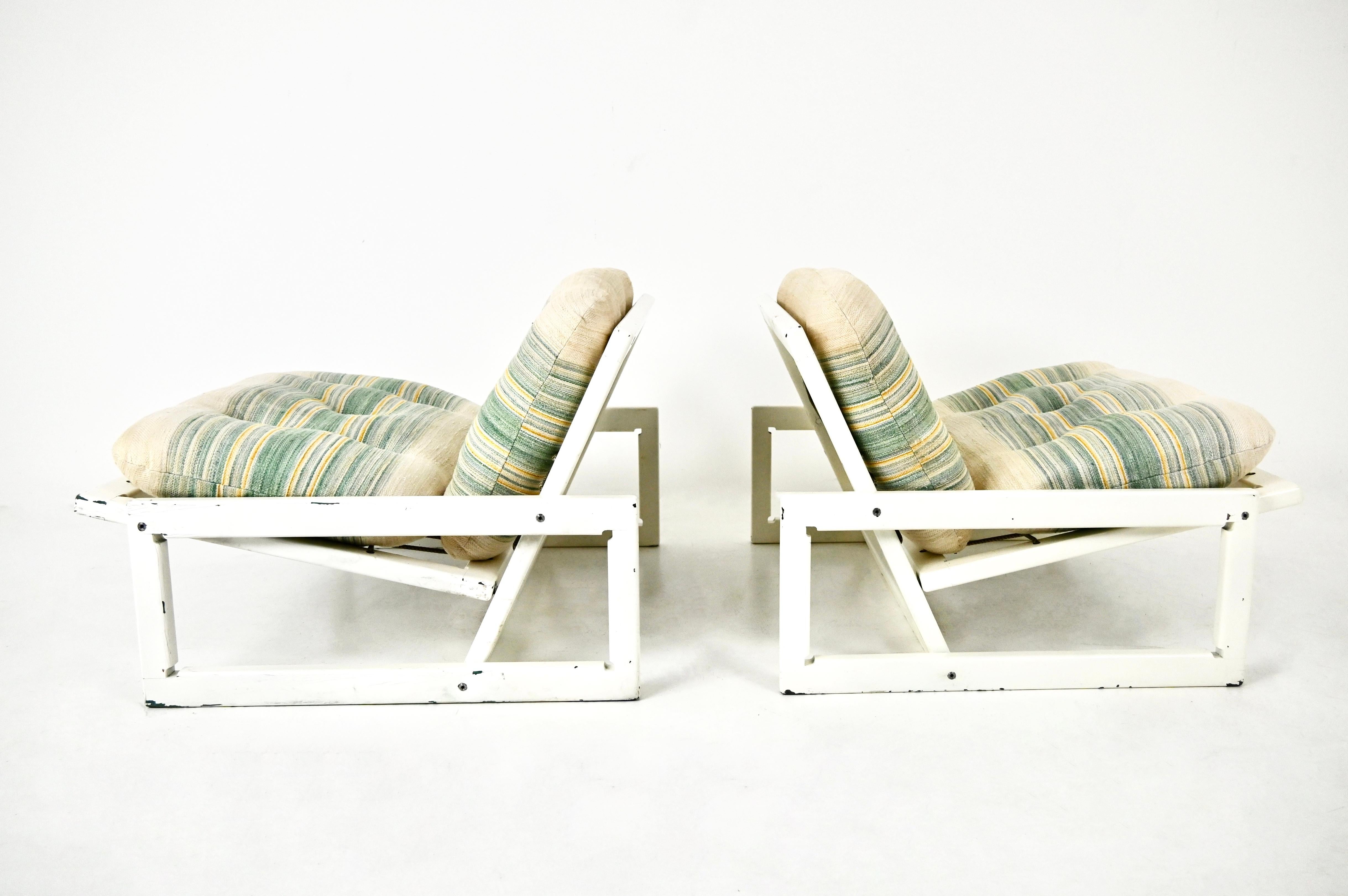 Loungesessel „Carlotta“ von Tobia & Afra Scarpa für Cassina, 1960er Jahre, 2er-Set (Stoff) im Angebot