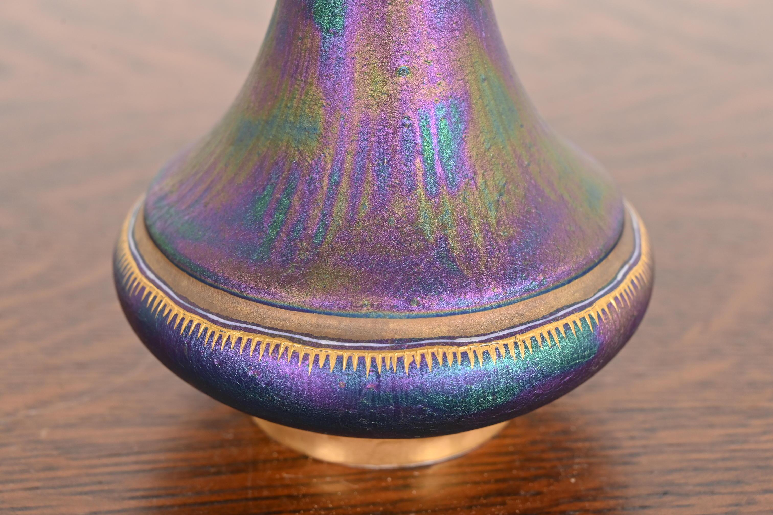 Carlsbad Austrian Art Nouveau Porcelain Iridesecent Vase, Late 19th Century For Sale 6