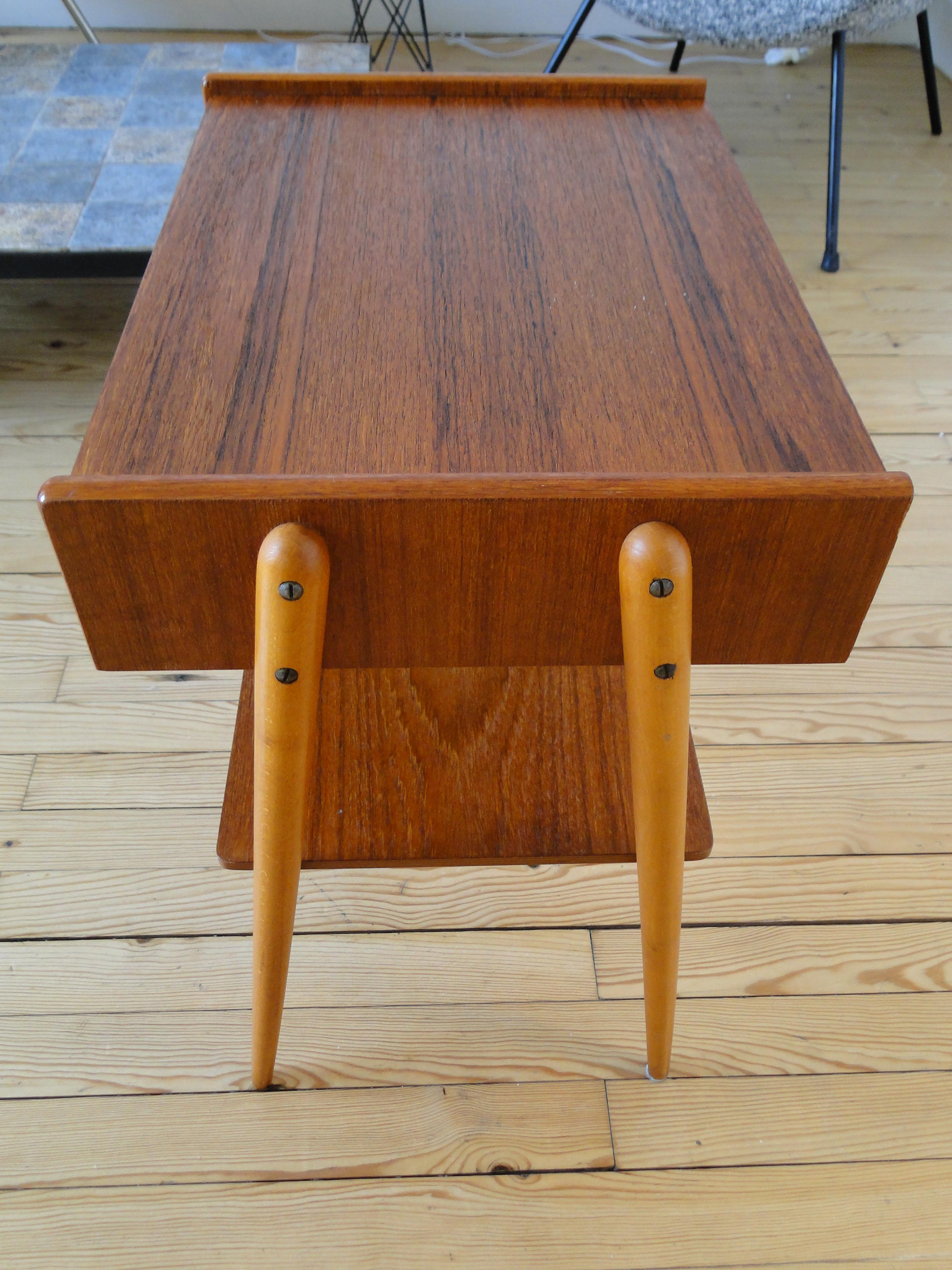 Oak Carlström & Co Mobelfabrik  Pair Teak Nightstands Bedside Tables 