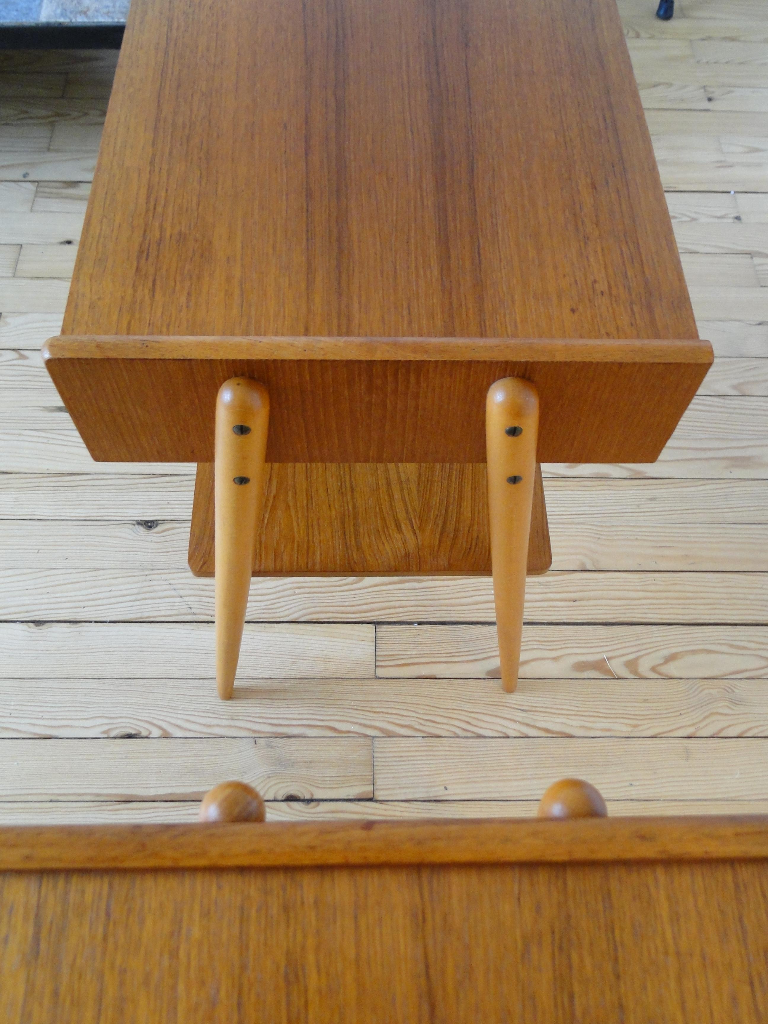 Oak Carlström & Co Mobelfabrik Pair Teak Nightstands Bedside Tables 