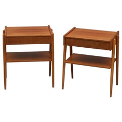 Carlström & Co Mobelfabrik  Pair Teak Nightstands Bedside Tables