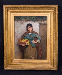 Portrait Of An Italian Flower Girl, dated 1882