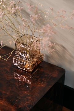 CARLTON - Burl Wood Coffee Table – High Gloss Rectangular Statement Piece