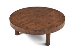 Carlton Coffee Table 40" DIA, in Vintage Burl Wood Finish, by August Abode