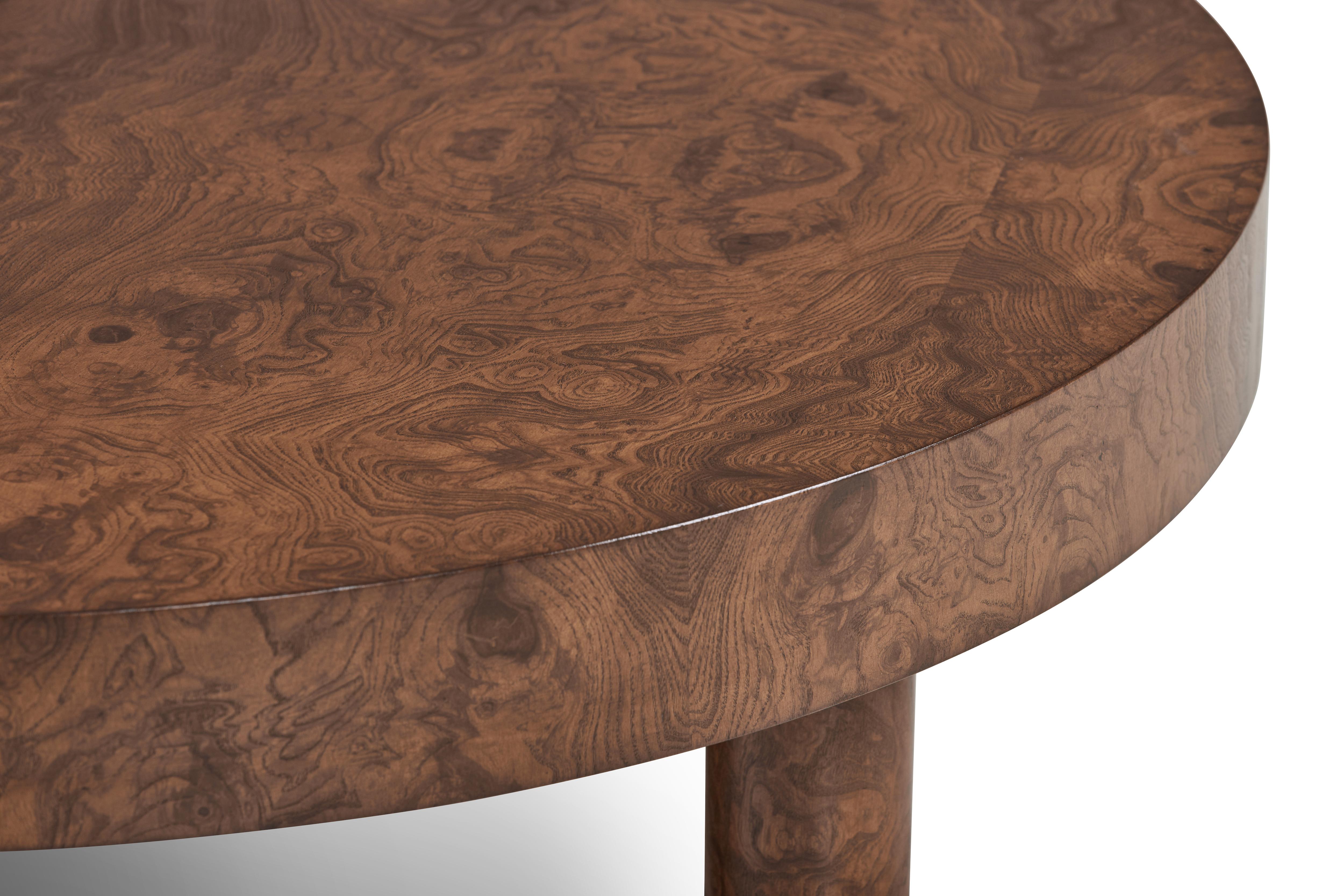 burl wood coffee table