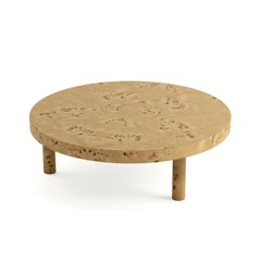 Carlton Coffee Table 48" DIA, in Mappa Burl Wood Finish, by August Abode