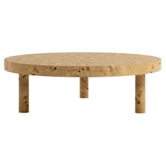 Carlton Coffee Table 48" DIA, in Vintage Burl Wood Finish, by August Abode