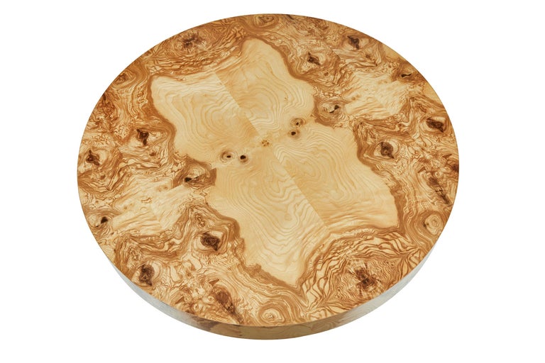 Burl Wood Coffee Table in Natural Finish, Carlton Collection by August Abode In New Condition In Beverly Hills, CA