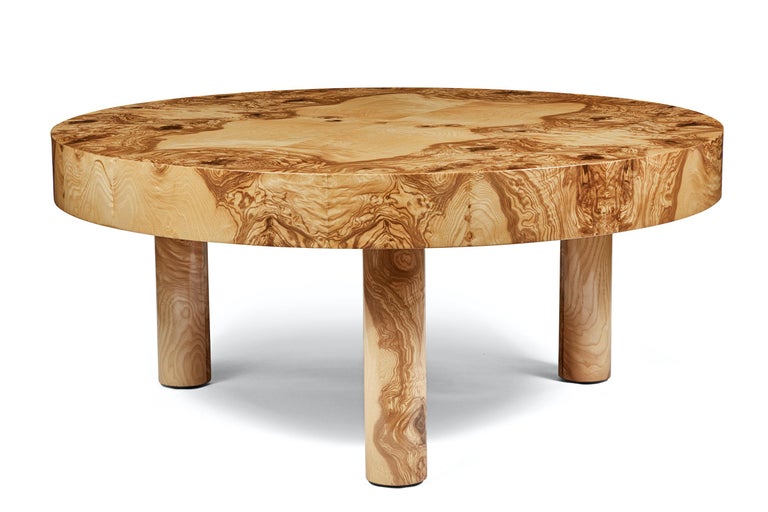 Burl Wood Coffee Table in Natural Finish, Carlton Collection by August Abode 1