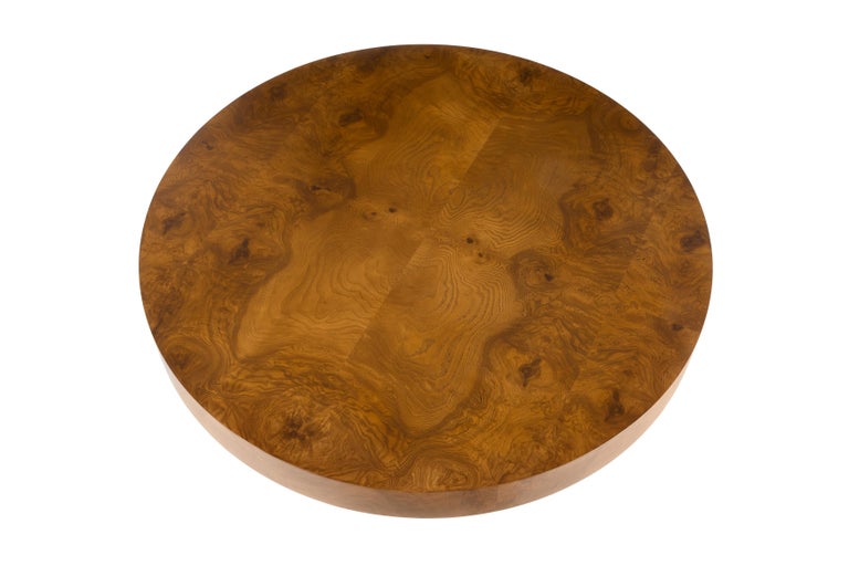 Carlton Burl Wood Coffee Table in Vintage Finish by August Abode For Sale 1