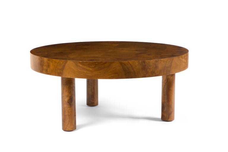 Carlton Burl Wood Coffee Table in Vintage Finish by August Abode For Sale 3