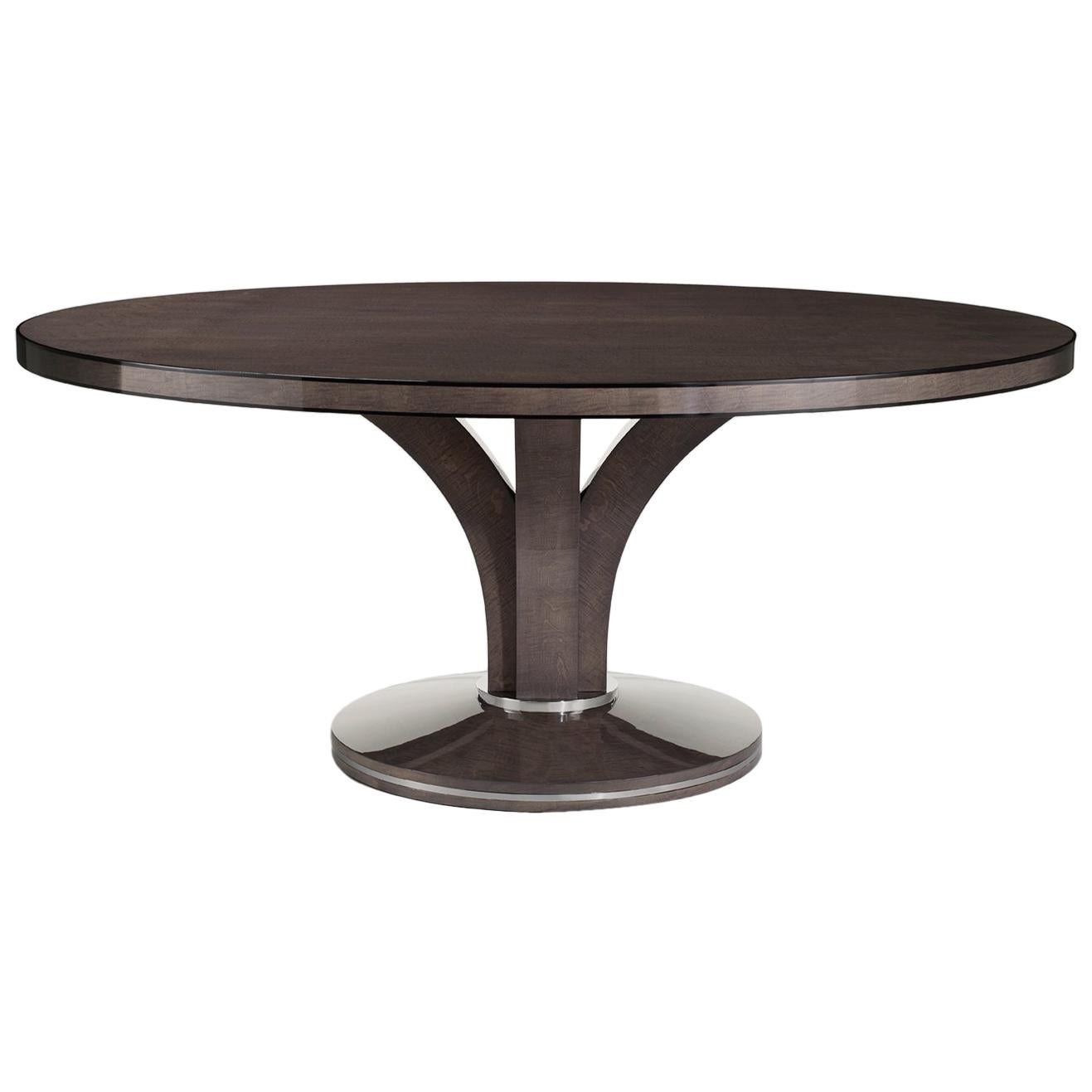 Davidson's Contemporary, Circular Carlton Dining Table, in Sycamore Slate Grey 