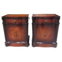 Antique Carlton House Chippendale Style Fruitwood Bedside Tables a Pair