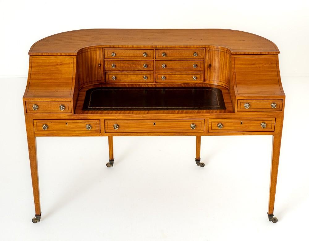 Early 19th Century Carlton House Desk Satinwood 1880 For Sale