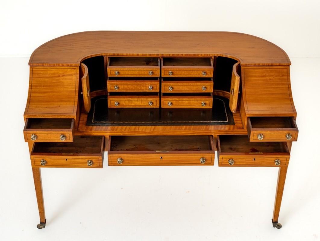 Carlton House Desk Satinwood 1880 For Sale 1