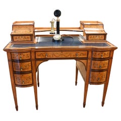 Carlton House Desk Satinwood Painted Regency 1890