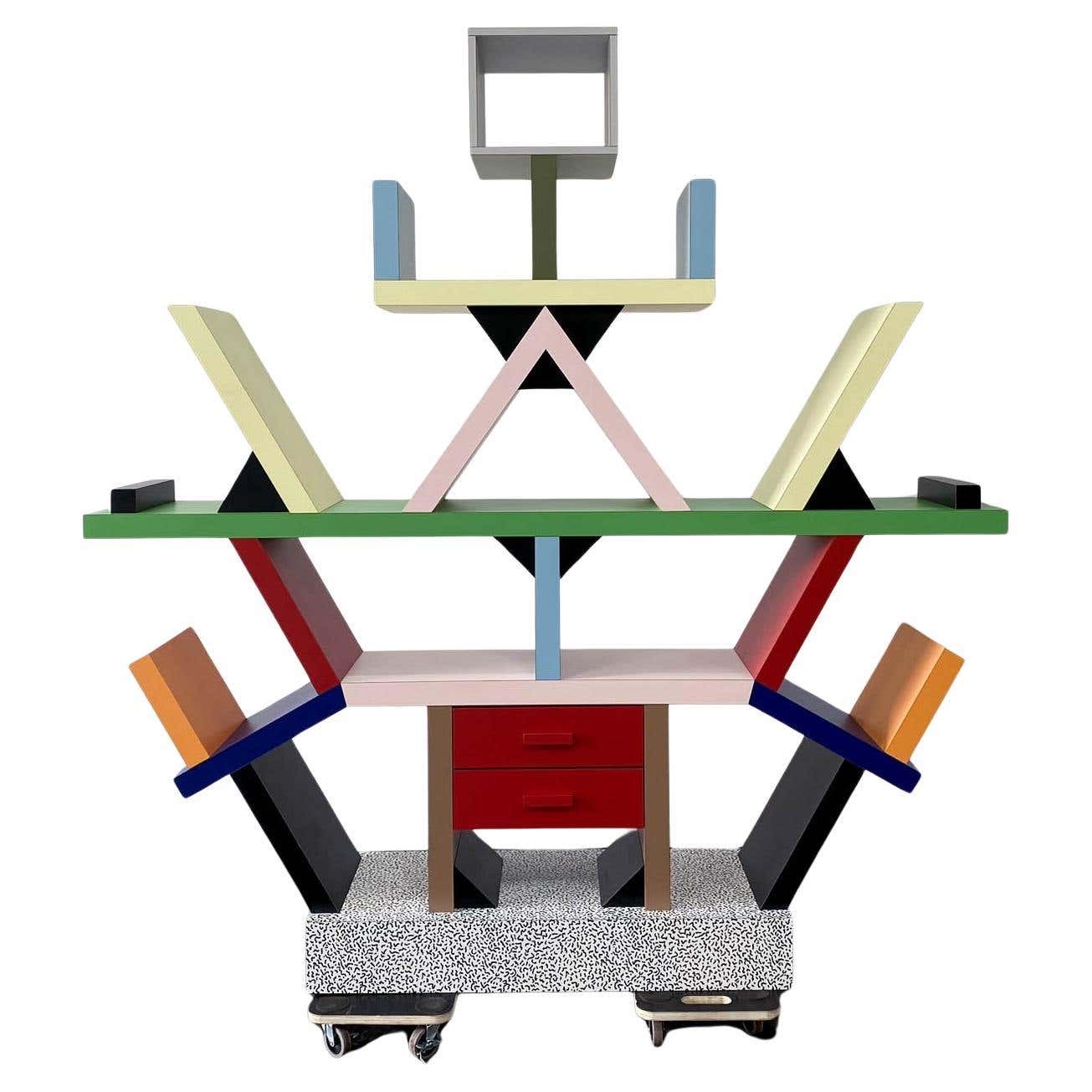 Carlton Library Bookcase By Ettore Sottsass Memphis Milano For Sale carlton-library-bookcase-by-ettore-sottsass-memphis-milano-for-sale