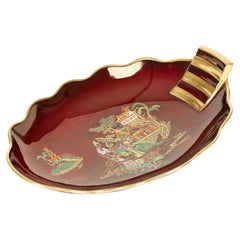 Carlton Ware Art Deco Rouge Royal Lustre Pagoda Pattern Sweet Meat Dish