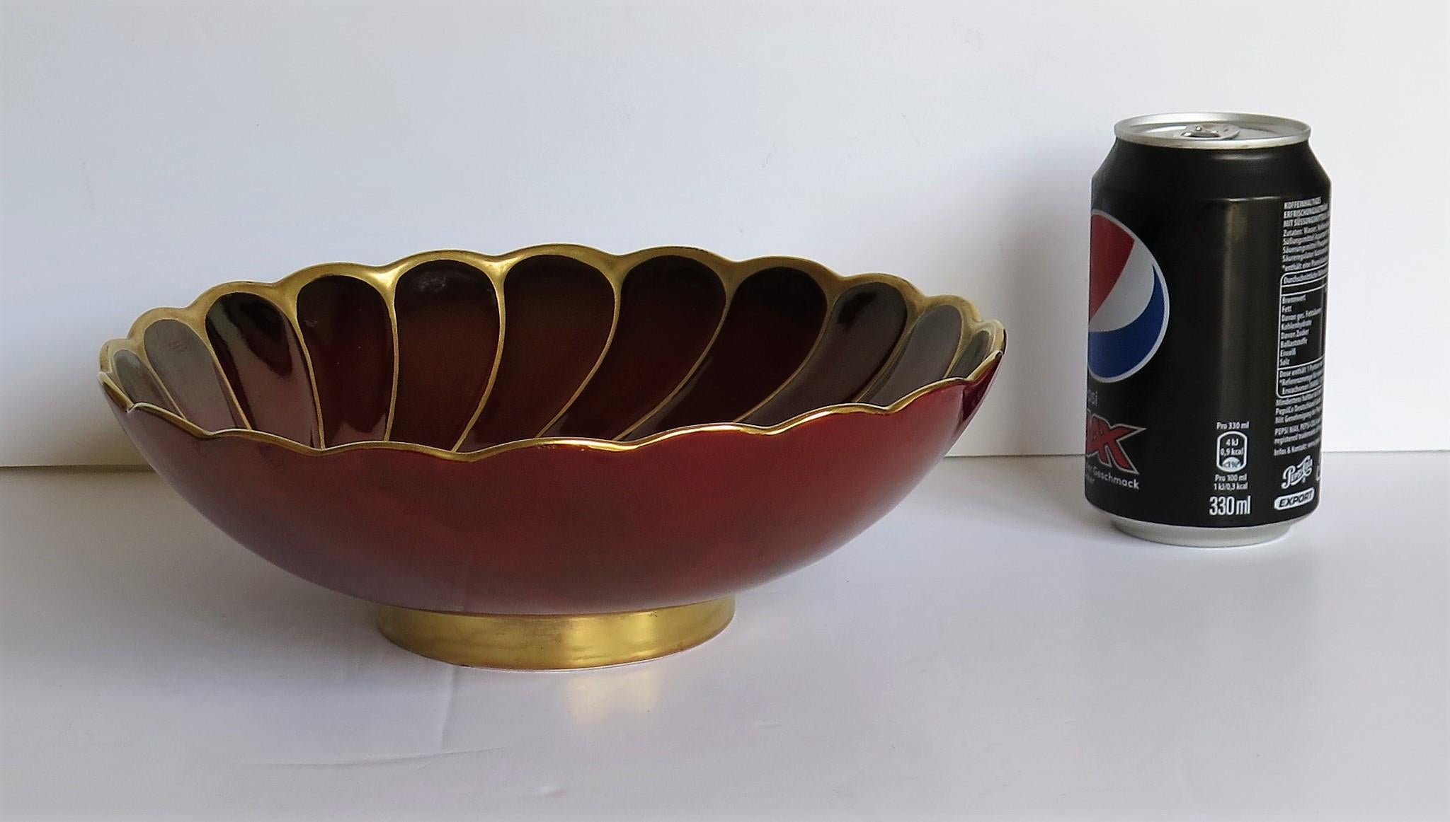 Carlton Ware Bowl Hand Painted in Flambe Lustre Pattern, circa 1950 9