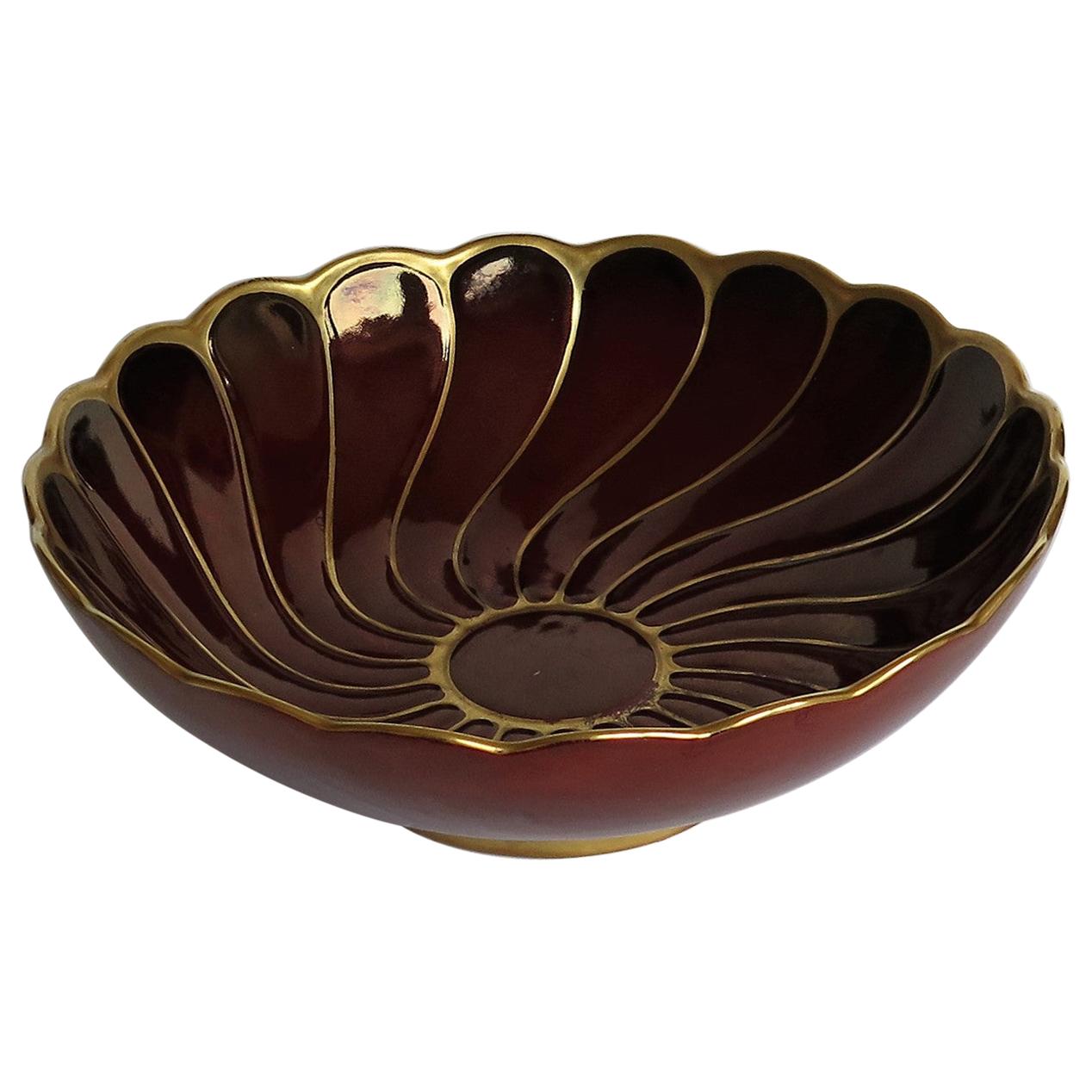 Carlton Ware Bowl Hand Painted in Flambe Lustre Rouge Royale Pattern, circa 1950