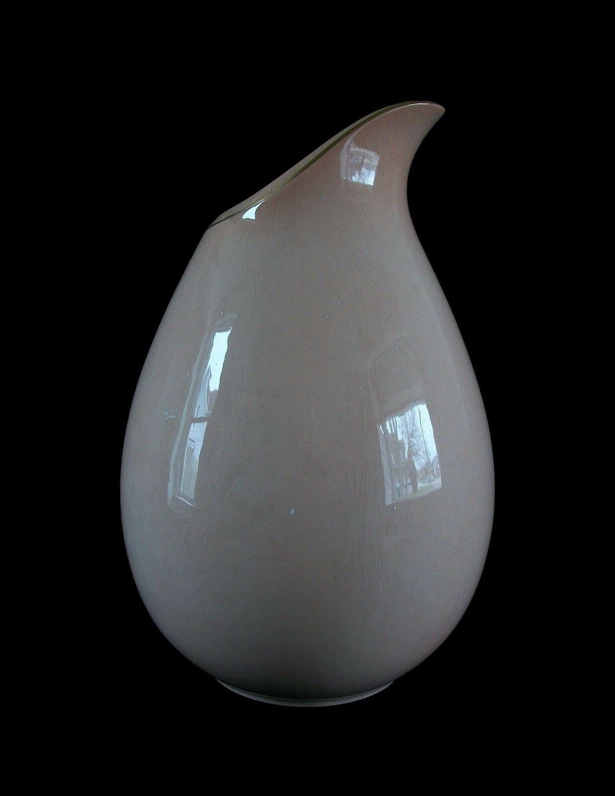 Mid-Century Modern Carlton Ware, Large Hand Painted & Embossed Orchid Vase, UK, Mid 20th Century For Sale