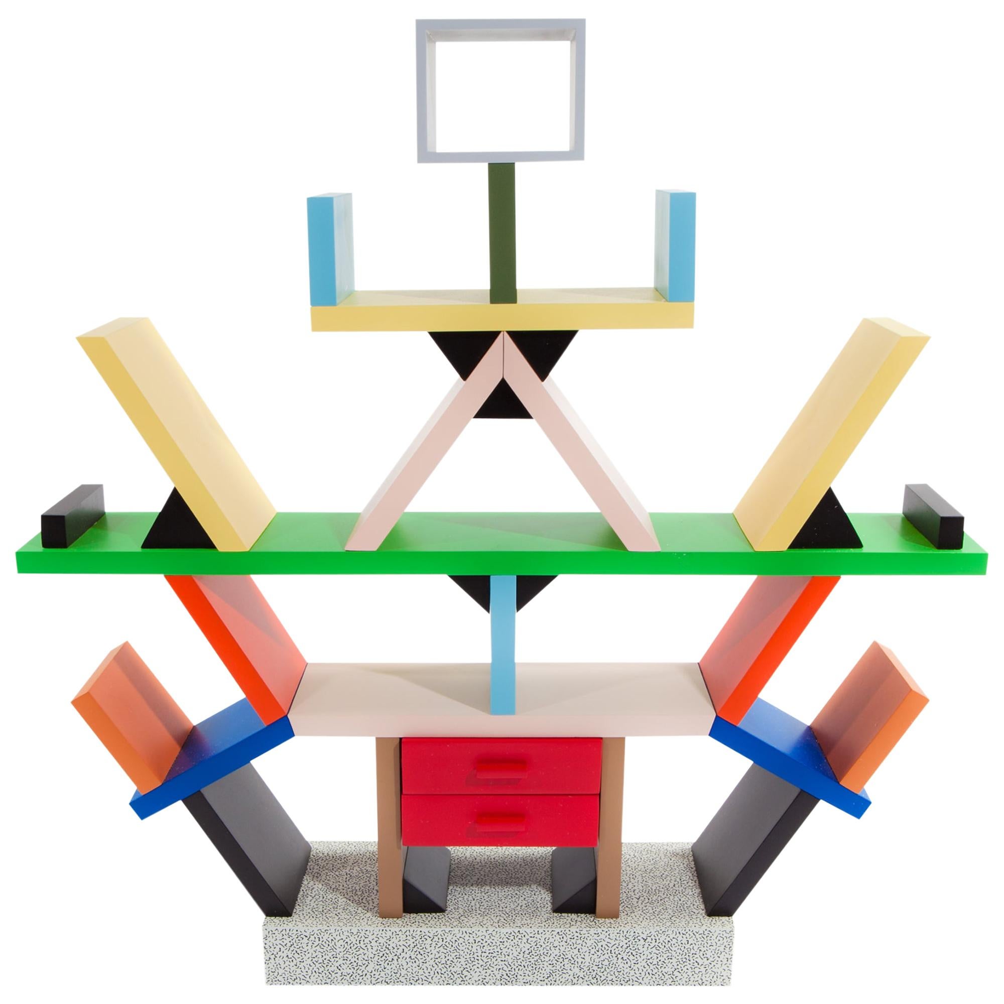 Carlton Wood Miniature Bookcase by Ettore Sottsass for Memphis Milano Collection