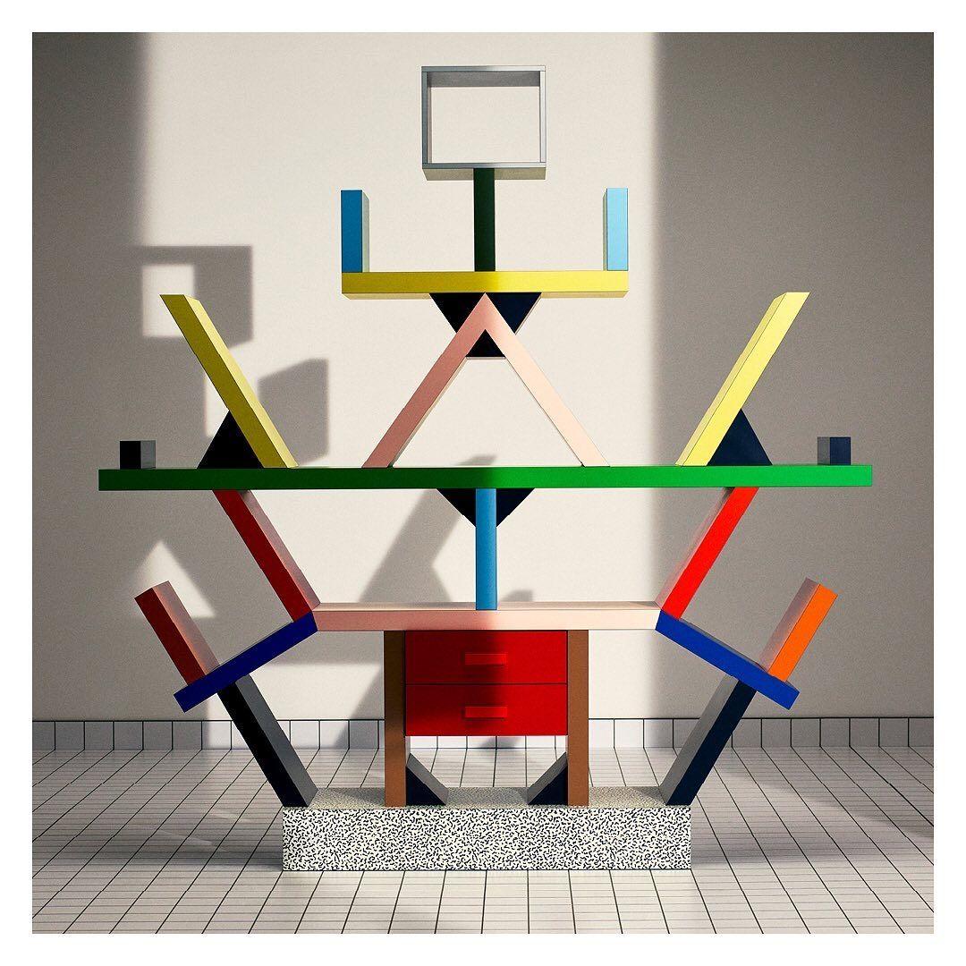 Libreria Carlton in legno di Memphis, Ettore Sottsass in vendita 1
