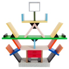 Carlton Wooden bookcase by Memphis, Ettore Sottsass