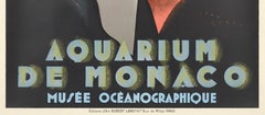 Carlu, Poster originale Art Deco, Acquario di Monaco, Costa Azzurra, Pesce, 1926
