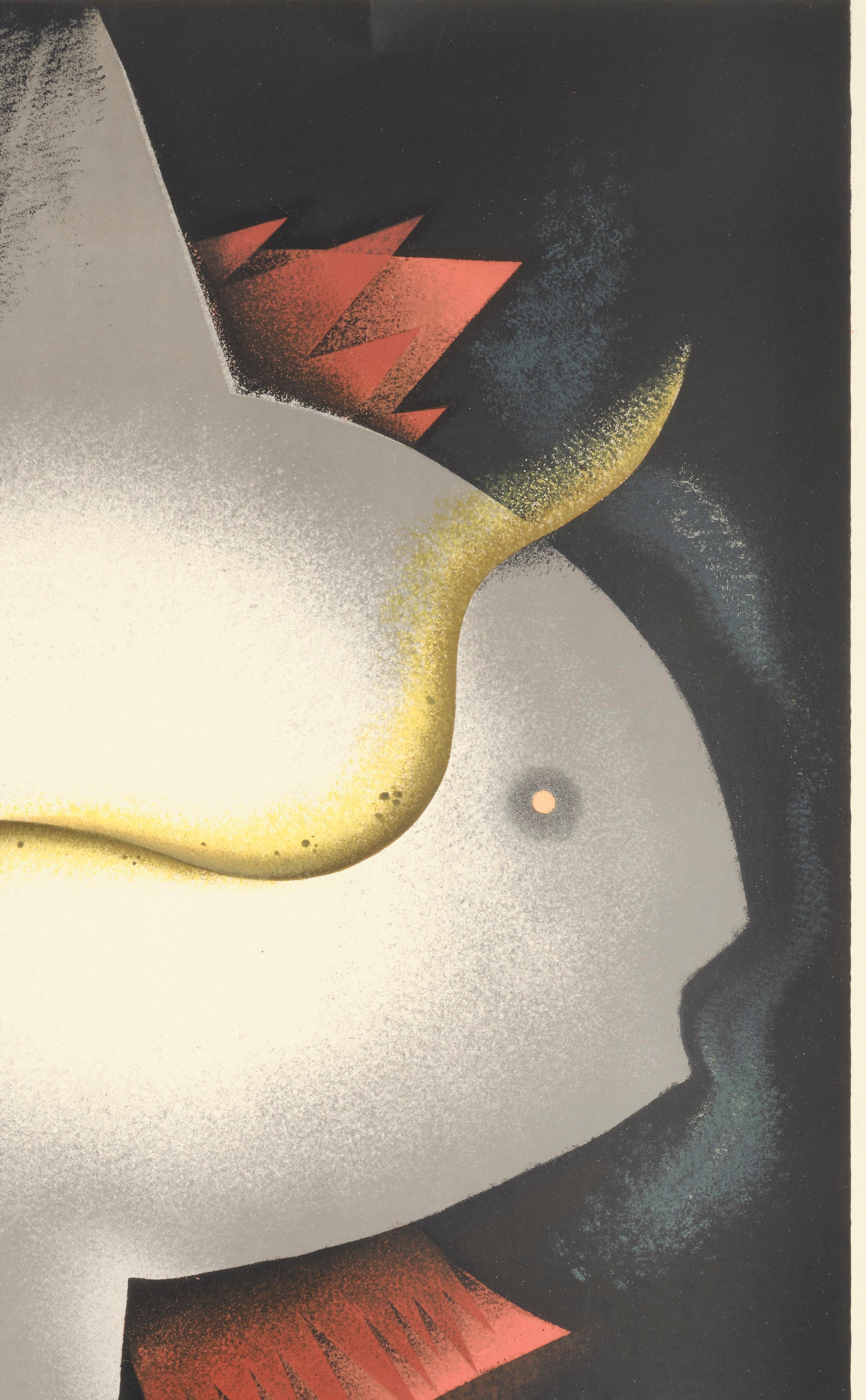Carlu, Cartel Art Decó Original, Acuario de Mónaco, Costa Azul, Peces, 1926 siglo XX en venta