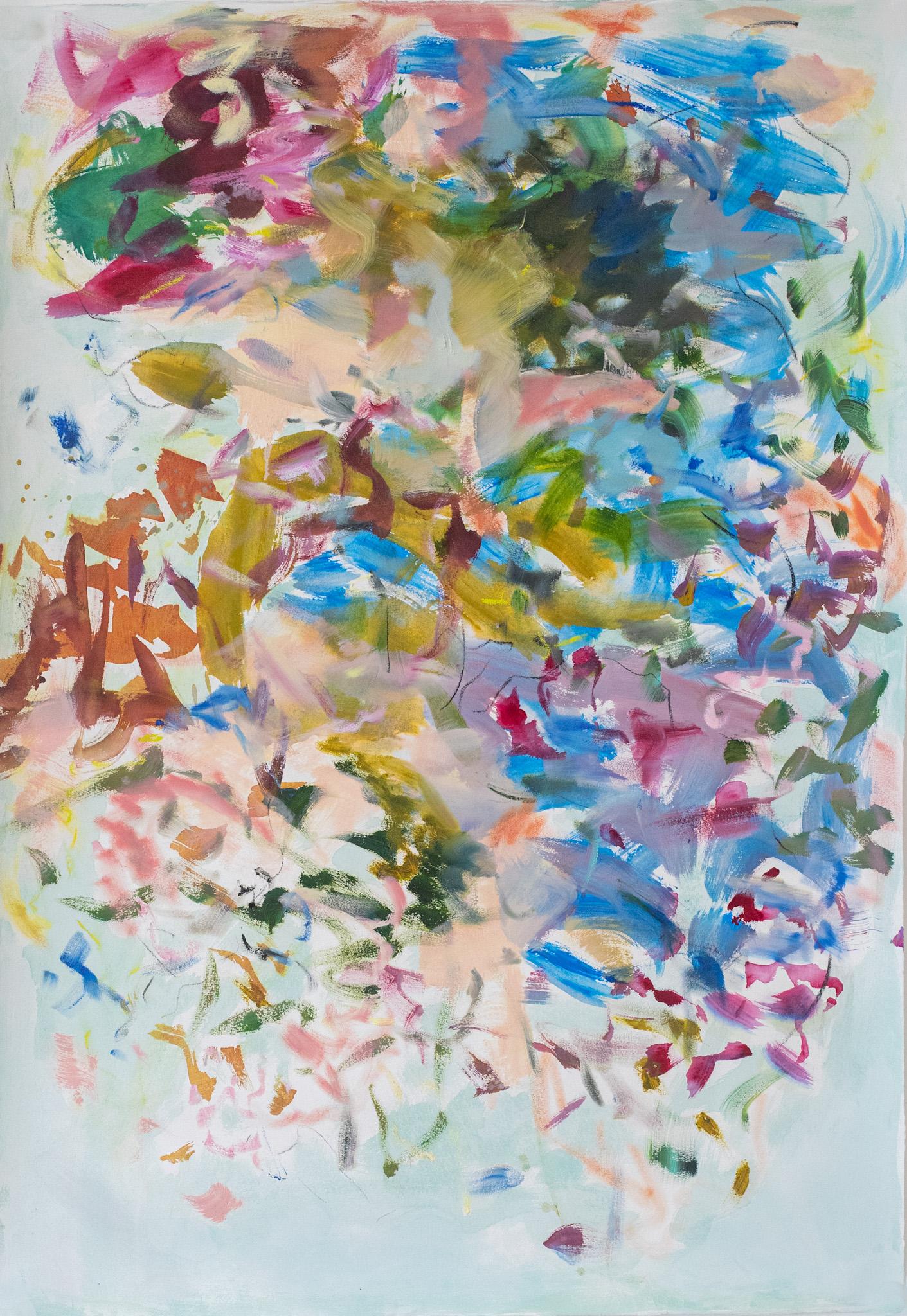 Der Botaniker in Cyan – Painting von Carly Allen-Martin