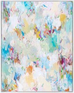 "Early Morning Light" Contemporary Abstract Framed Oil on Panel Painting