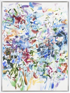 "Wisteria II" Contemporary Abstract Framed Mixed Media on Panel Painting